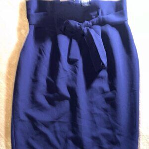 Liz Claiborne Career Women 4 Navy Belted Lady Liberty Pencil Office Skirt (T)‎